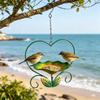 New Love Heart Design Hanging Bird Bath Flower-shaped Durable Iron Bird Feeder Device Large Capacity Bird Water Drinker Balcony
