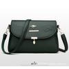 New soft leather texture large capacity single shoulder oblique span women's bag versatile fashion embossed leaf small square bag