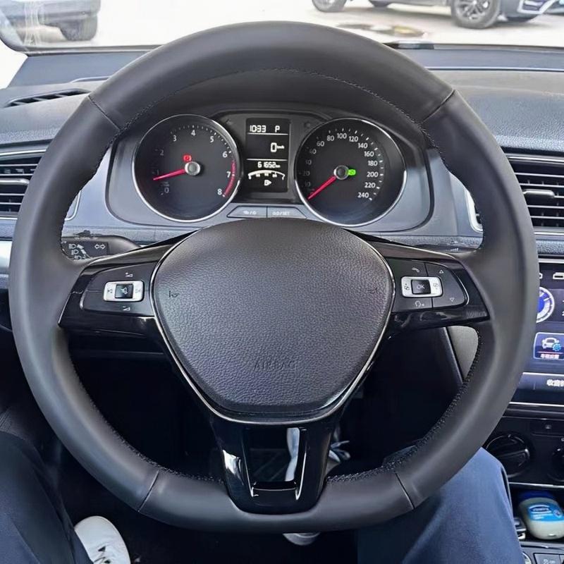 

Чехол- оплетка на руль автомобиля Мягкий 100% Посадка Для Volkswagen VW Golf 7 Mk7 Touran Up Новый Passat Автомобильные Товары Оплетка руля Black Thread