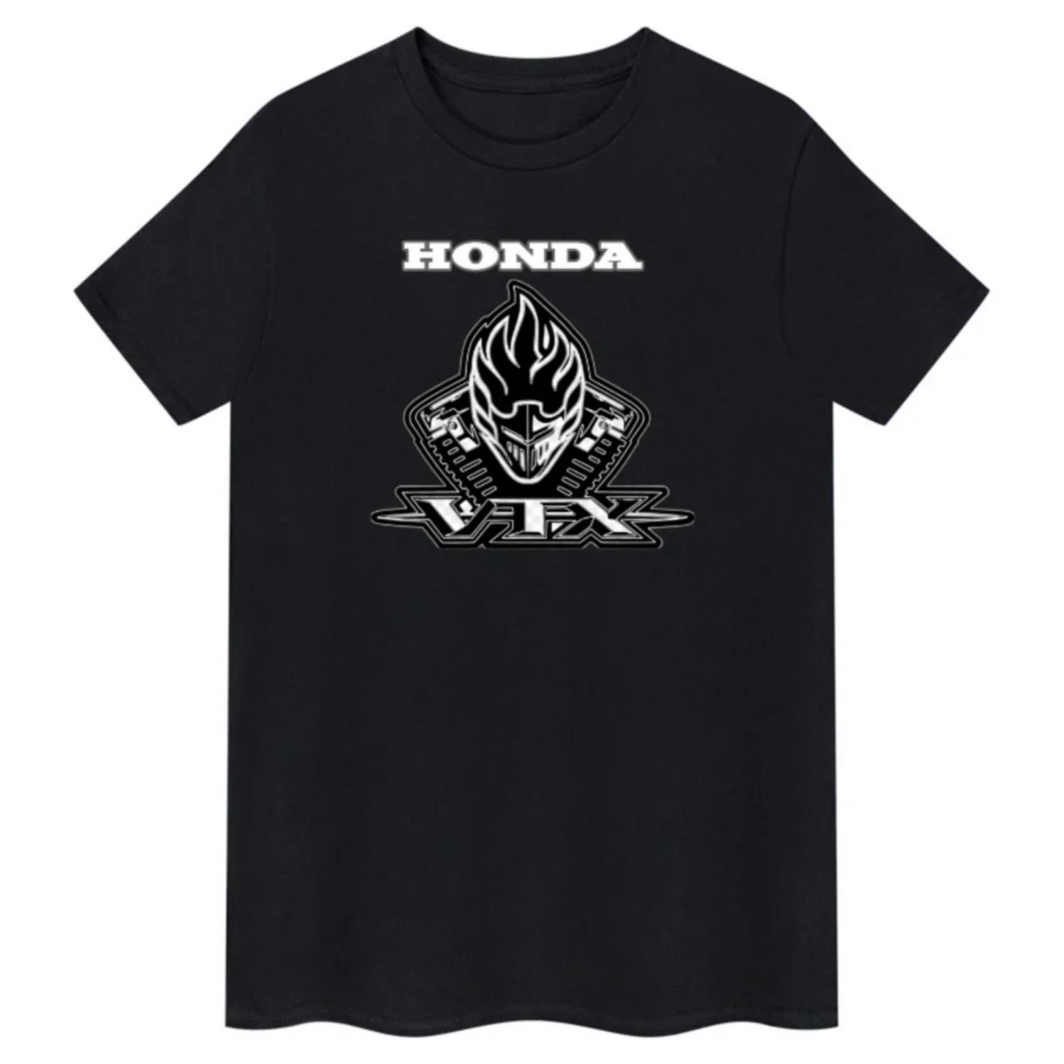 

Honda Men s and Women s T-shirt Summer New Cotton Tee Honda VTX Logo Short-sleeved Spring Autumn Y2k Motorcycle Cycling Top XXXXXL чорний