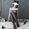 Plus Size Fishnet Bodysuit Women One-piece Stocking Female Jumpsuit Stockings Lingerie
