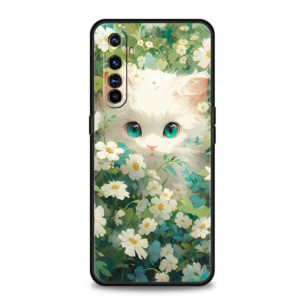 cartoon lovely cat Art fashion Phone Case For Realme 12 11 10 9 8 5G 7 6 GT5 GT3 GT2 Pro C21 C11 C25 C35 GT Neo 2 3 3T 5 Cover