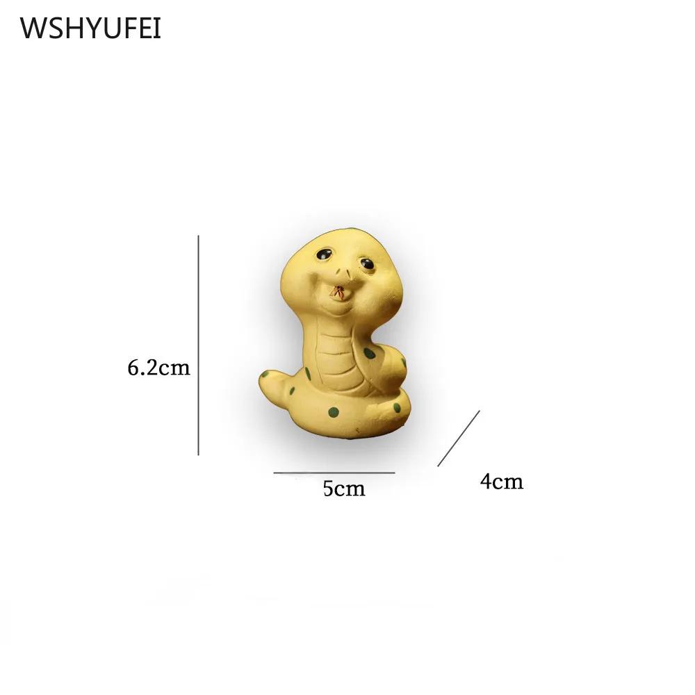 Purple Clay Pet Little Snake Handmade Cute Small Flower Snake Tea Set Accessories Tea Table Decorations Tea Playing 1pcs