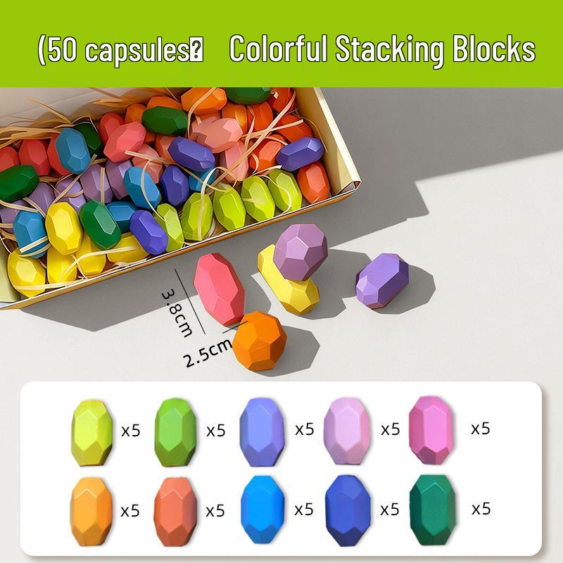 Montessori Stone Stacking Educational Puzzle Blocks for Girls – Early Learning Gift