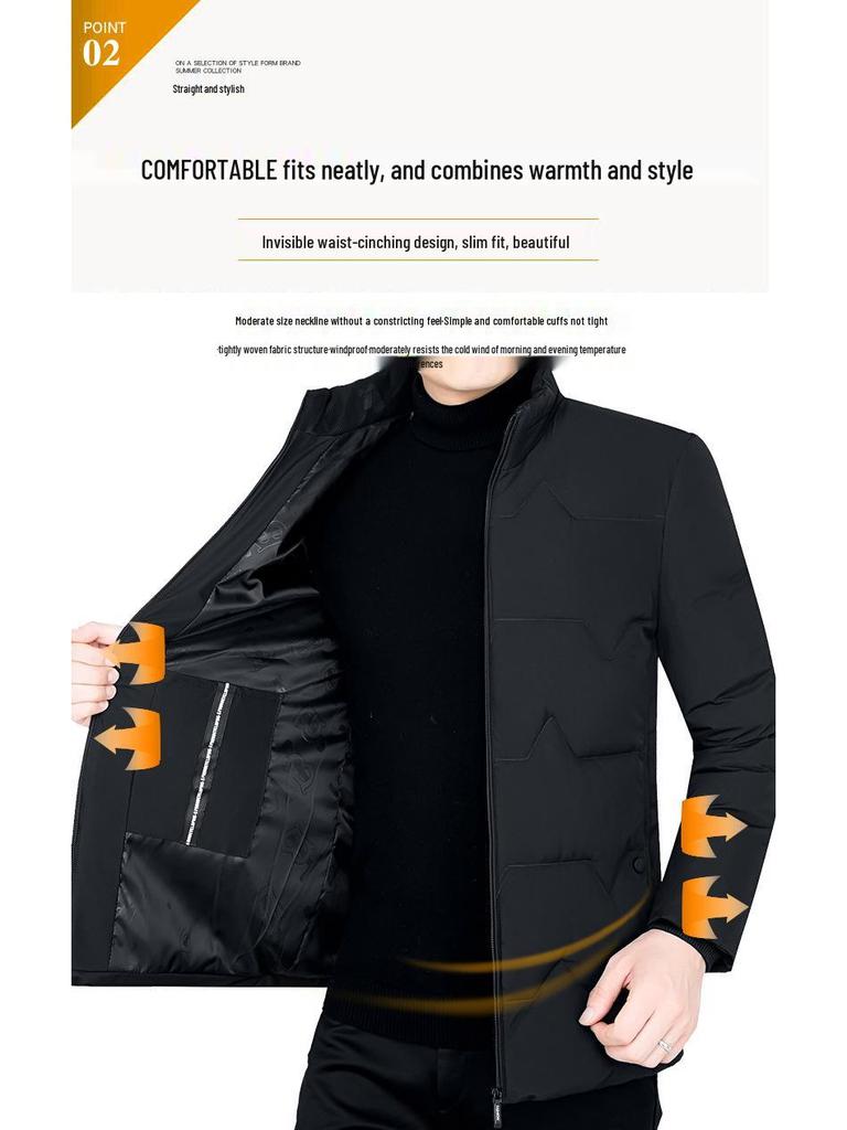 2025 Winter Heren High-End Gewatteerde Katoenen Jas: Dikke, warme buitenkleding voor vaders van middelbare leeftijd