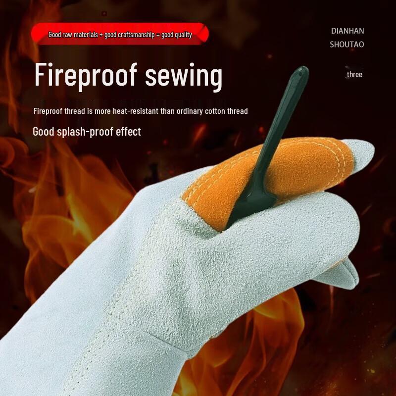 Extended Wrist Heat-Resistant Welder Gloves
