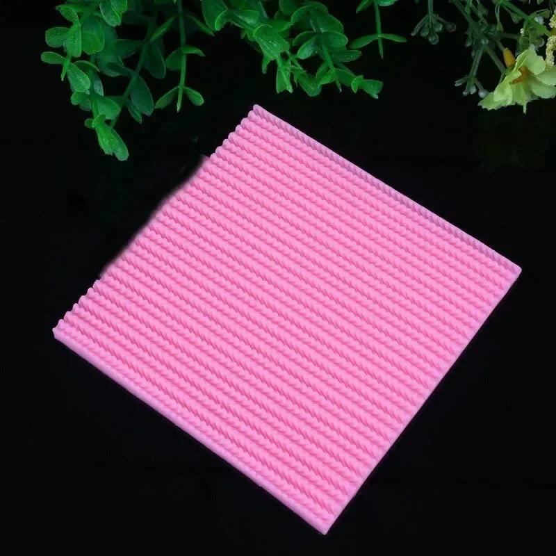 Random Color Style Kitchen Baking Small Tools Velvet Pattern Plain Needle Fondant Knitted Silicone Mold Cup Cake Decoration