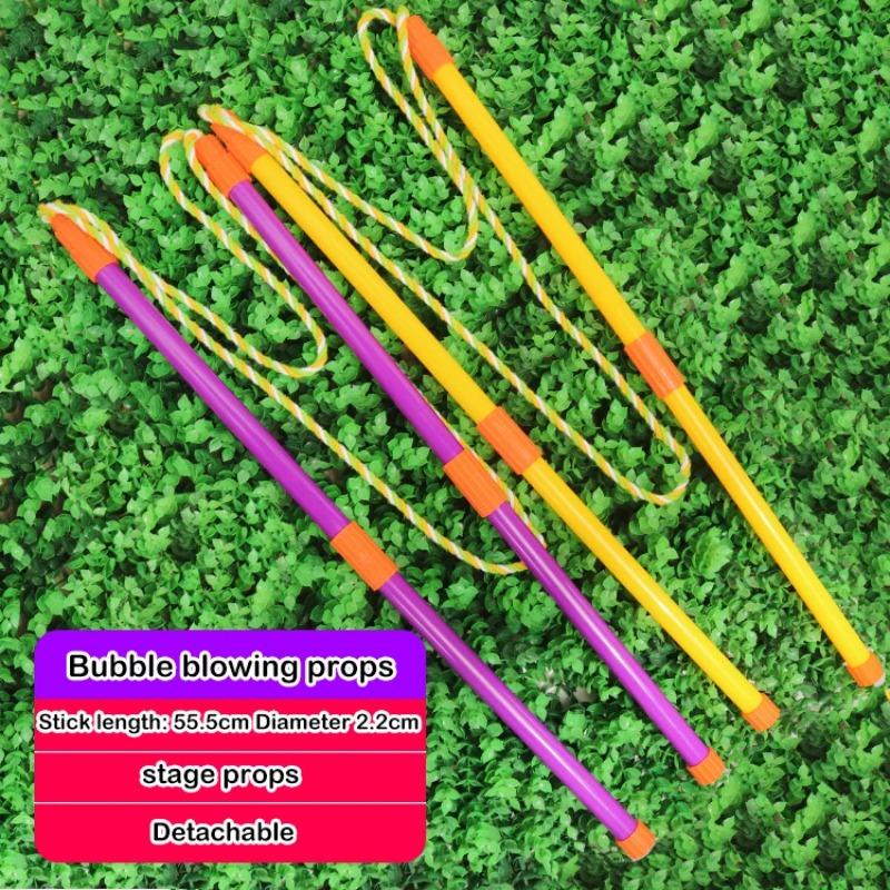 Double Pole Giant Bubble Stick, Large Bubble Circle Rope Toy, Outdoor Garden Stage Props Fun Bubble Tool for Kids