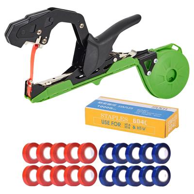 Plant Tying Machine with 10000 Staples 20 Rolls Tape Handheld Plant Binder Multi-Function Plant Tape Gun for Grape Vine Tomato