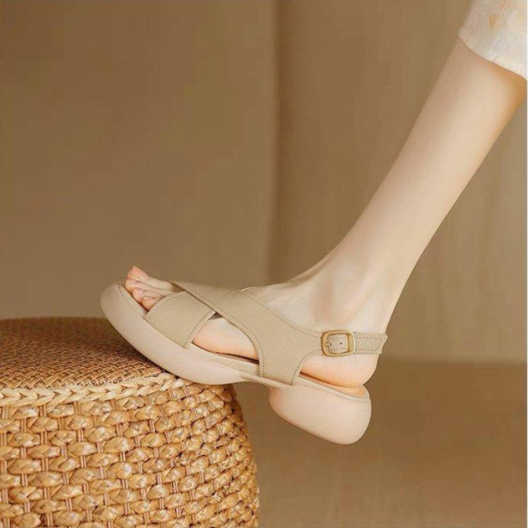 Round-toe Thick-soled Sandals - New Style Beach Women s Shoes 35