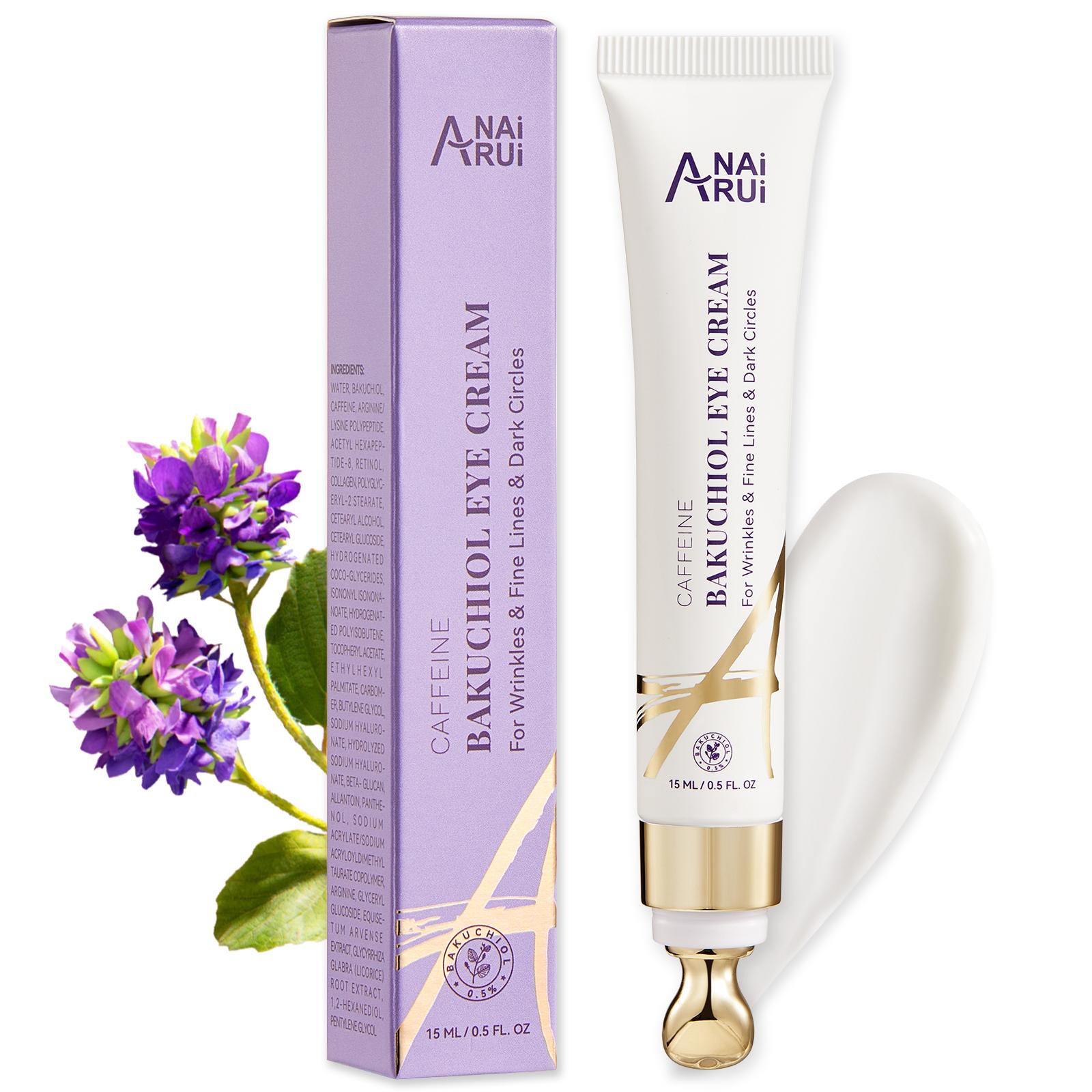 ANAiRUi Caffeine Bakuchiol Firming Eye Cream, Retinol & Peptide Moisturizing Eye Cream 15ml