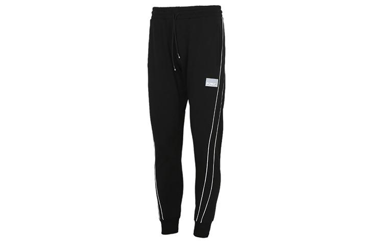 PUMA Knitted Sweatpants Men s Black Moderate Cuffed Pants 530022-01 L