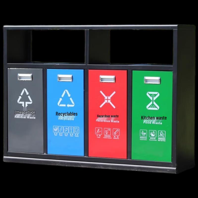 Stainless Steel Outdoor Classified Waste Bin