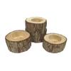 3Pcs Nordic Style Wooden Candlestick Base For Bedroom, Room Candle Decoration, Home Use, Tree Stump Candlestick Ornament