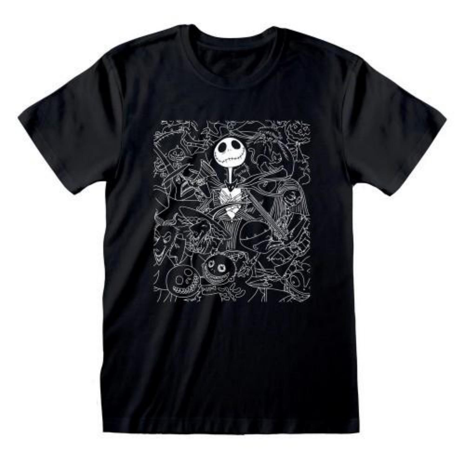 Nightmare Before Christmas Unisex Adult Outline T-Shirt S