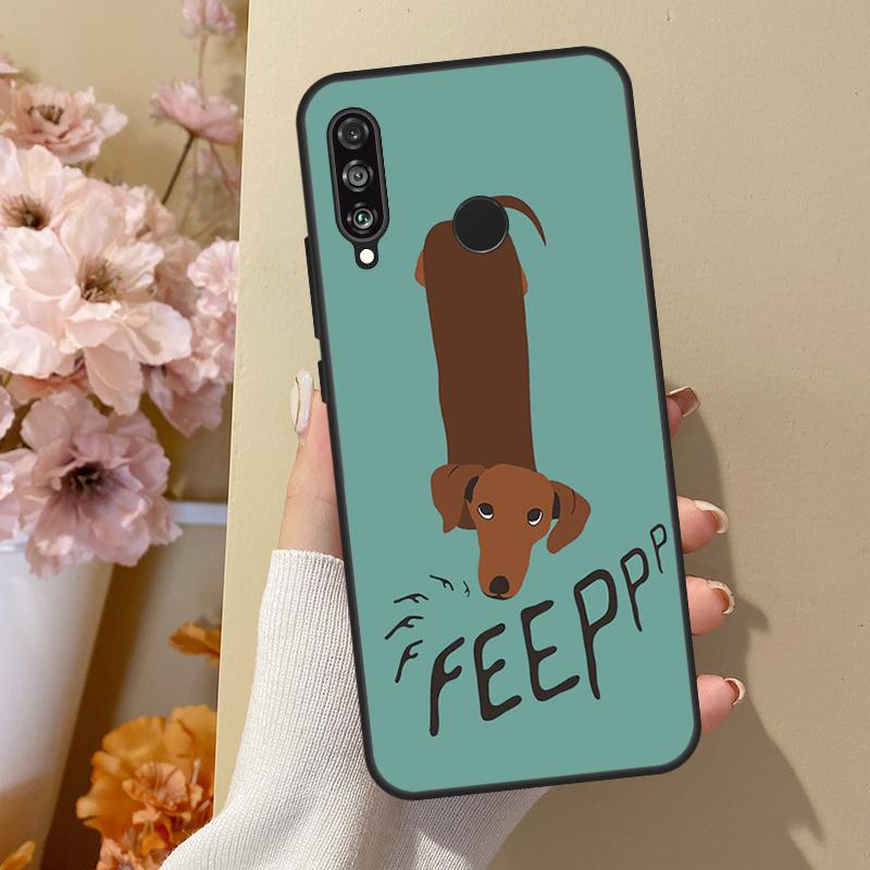 

Cartoon Dachshund Sausage Dog For Huawei Nova 7i 8i 11i 12i 12s Y73 Y70 Y90 Y60 Y72 Y61 Y91 9 10 SE P30 Pro P40 Lite Case Huawei Nova 7i