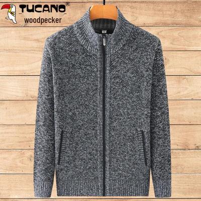 Specht Herren Herbst/Winter Fleecefutter Strickjacke mit Reißverschluss