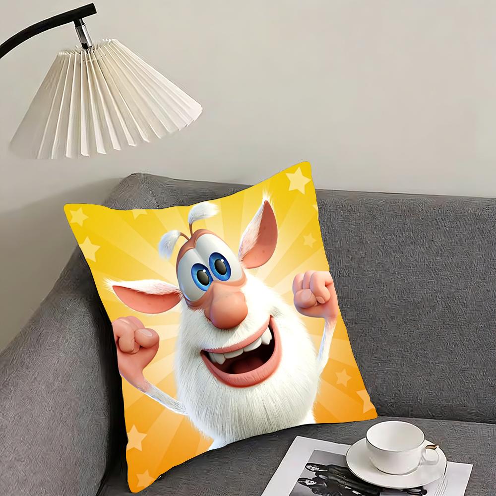 Cute FFourbobBoobaS Cushion Cover Pillowcase Ultra Soft Skin Friendly Fabric Cloud Like Comfort Concealed Zipper