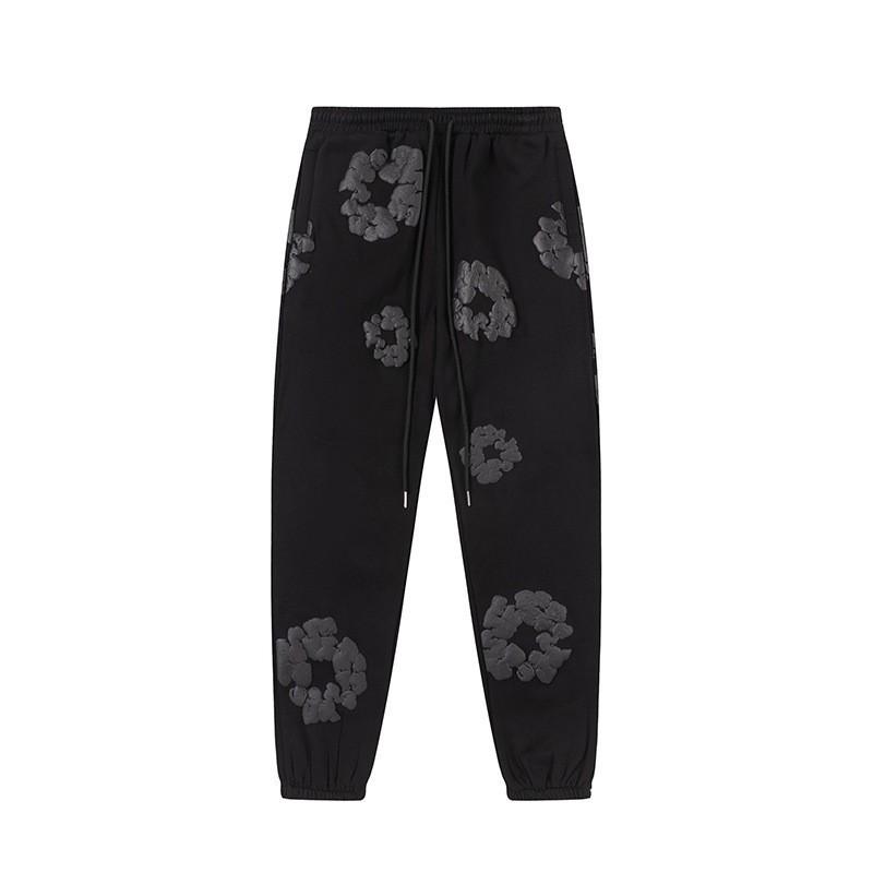 Fleece-Lined Denim Tears Hoodie & Sweatpants Set Inspired by Kanye's Style