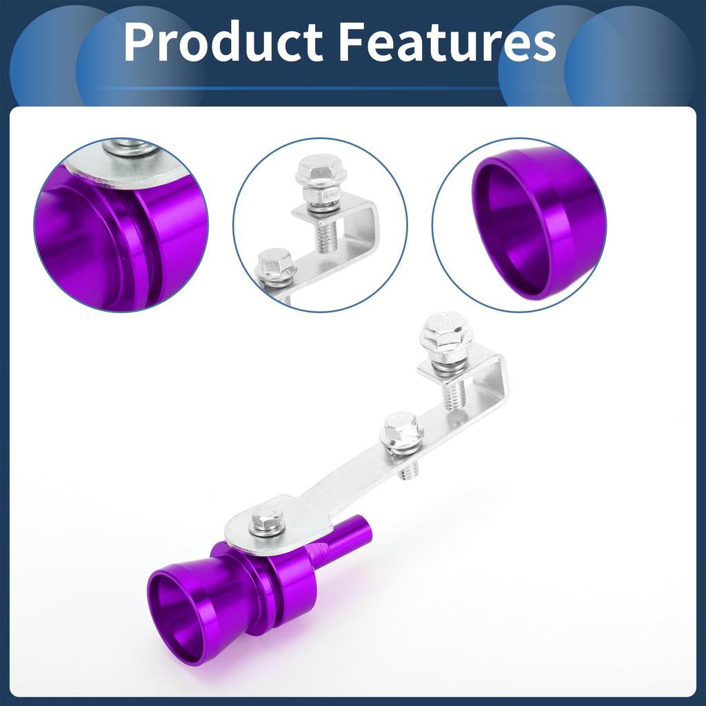 INFINAUTO Turbo Sound Exhaust Muffler Pipe Whistle Rear Tail Pipe M Carbide Chrome Manufacturer Aluminum Purple 1 Set