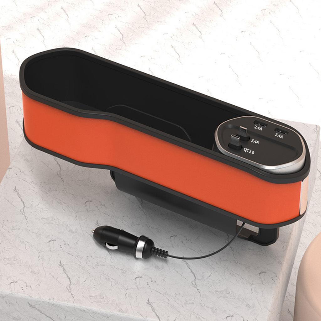 Car Seat Storage Box, Car Seat Slot Storage Box, In-Car Mobile Phone Wireless Charger Multifunctional