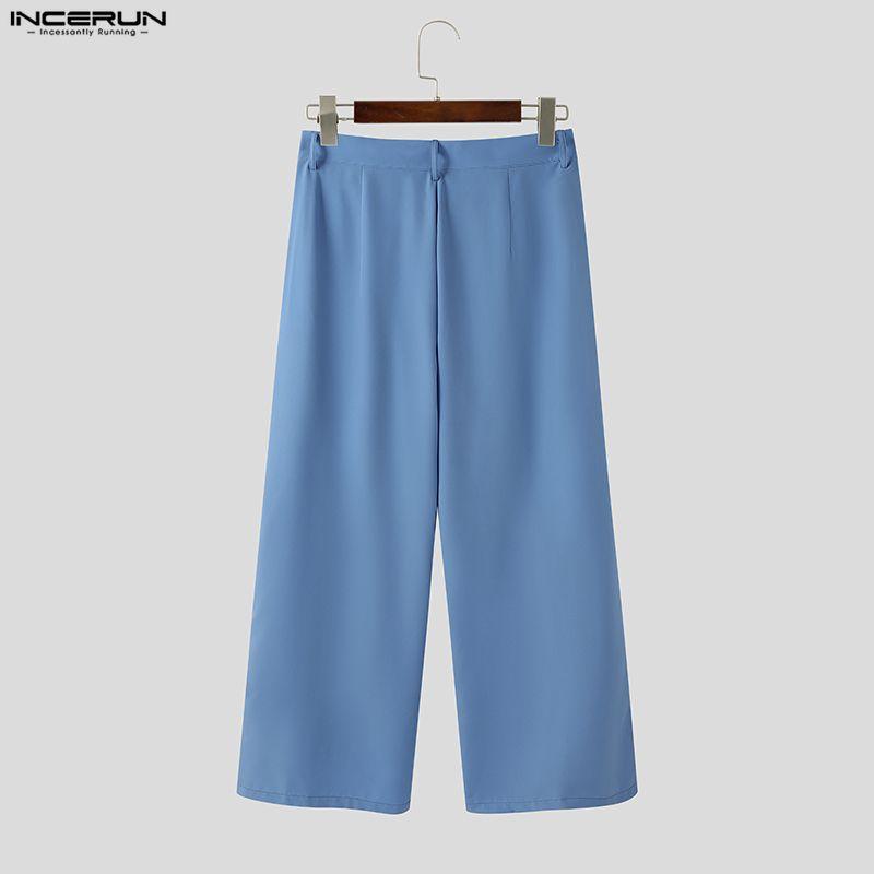 INCERUN Men Outfits Sleeveless Print Drawstring Hem Tops and Long Pants Casual Two Pieces Sets