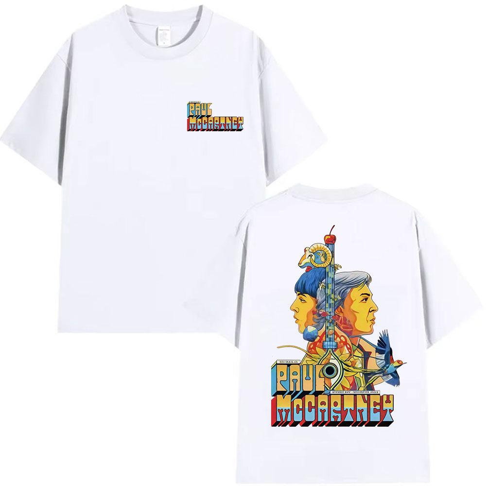 Paul McCartney Got Back Tour 2025 Koszulki Merch Męskie Lato Vintage Luźna Bawełniana Koszulka Unisex Hip Hop Rock Odzież Koszulka