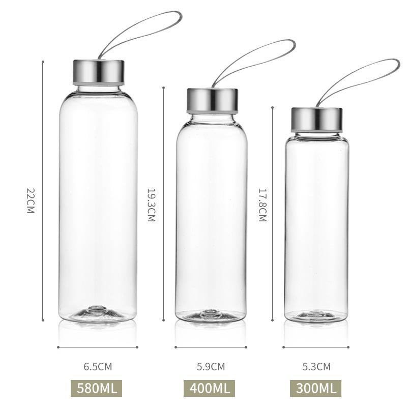 Leakproof Portable Plastic Water Bottle with Stainless Steel Lid for Outdoor Sports and Students