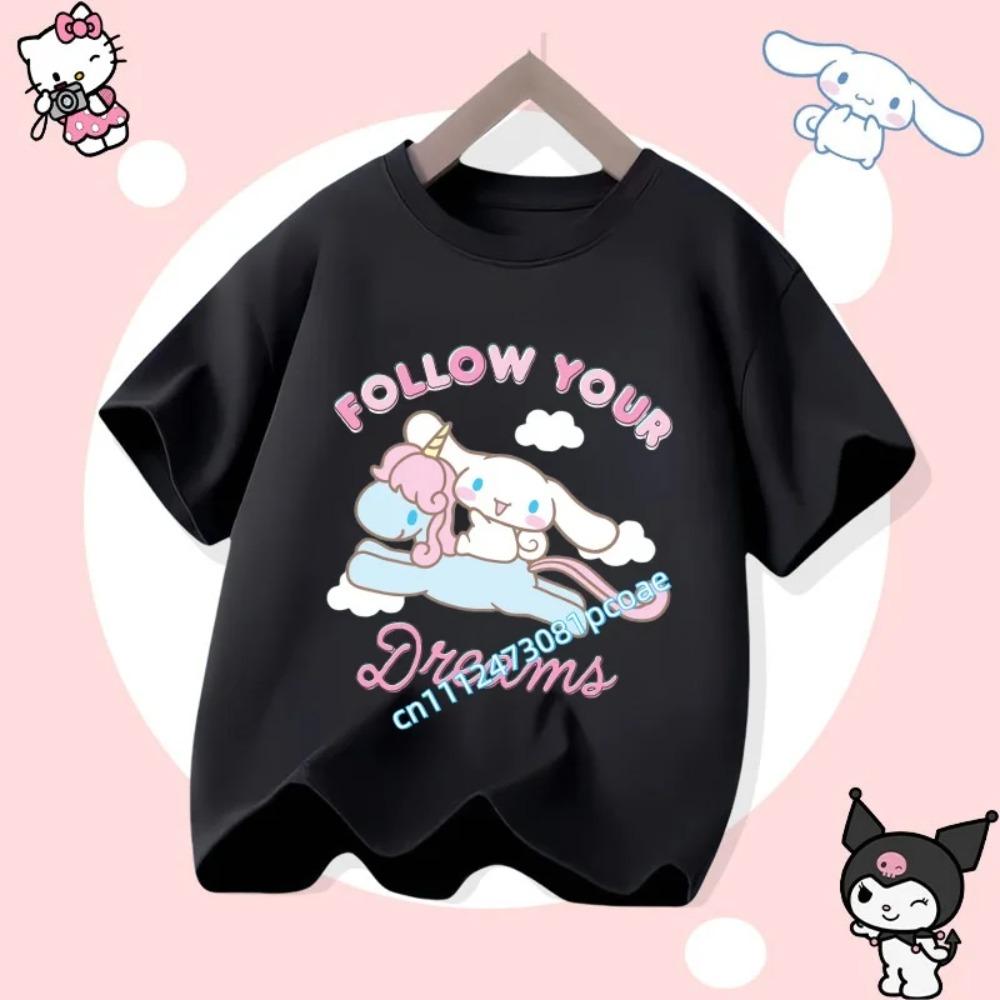 

Summer T-shirt-cinnamon Children s Short-sleeved Cartoon Print Boy Sweatshirt Girl Casual Top 110