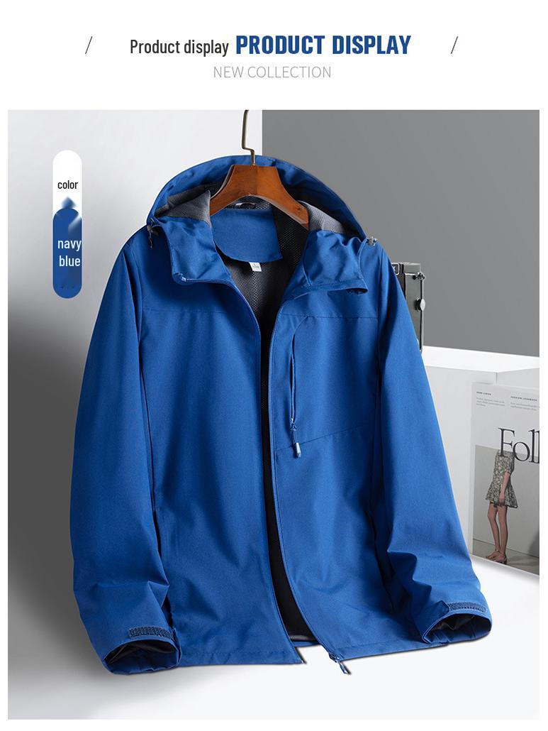 

Водонепроницаемый тренч с капюшоном, ветровка с логотипом для мужчин и женщин S