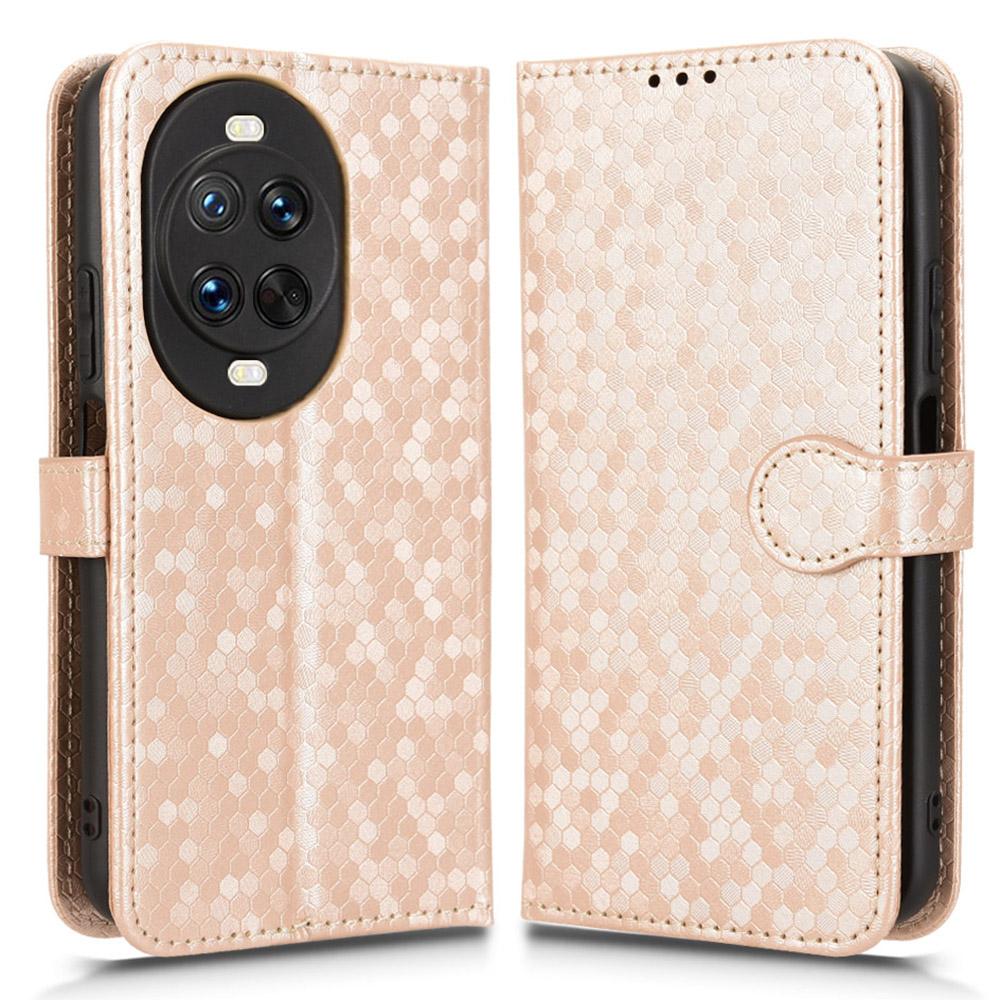For Huawei nova 14 Pro 5G Wallet Case Dot Pattern Imprint PU Leather Phone Cover with Wrist Strap