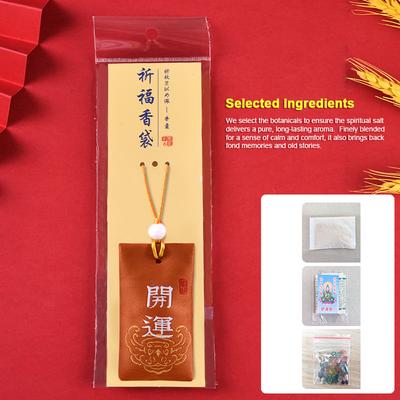 Spirituelles Salz mit Beutel, Buddhistische Spirituelle Salzbeutel-Halskette, Bestickter Spiritueller Salzbeutel für Geld