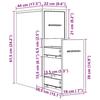 VidaXL Armoire de salle de bain étroite avec roulettes gris béton, armoire de salle de bain haute, rangement de salle de 855280