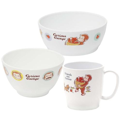 Skater XP14AG-A Dishwasher-Safe Bowl, Silver Ion Ag+ Antibacterial, 330ml, Curious George Design, Made in Japan