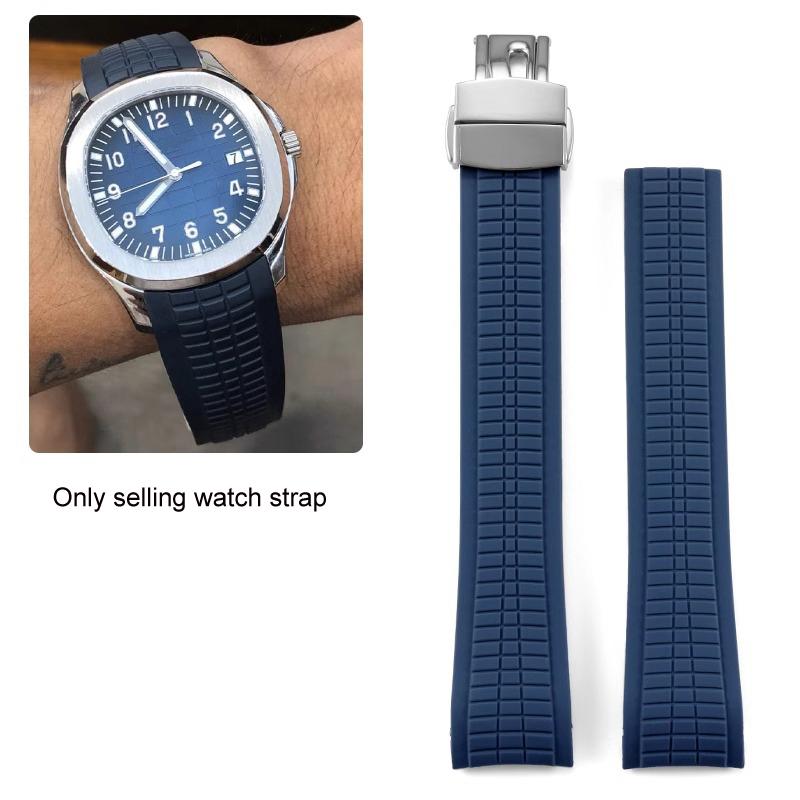 Hochwertiges Weiches Gummi-Uhrenarmband Aquanaut Passend Für Patek Philippe Silikon 5164A 5167A 5168A Faltschließe Uhrenarmband 21mm
