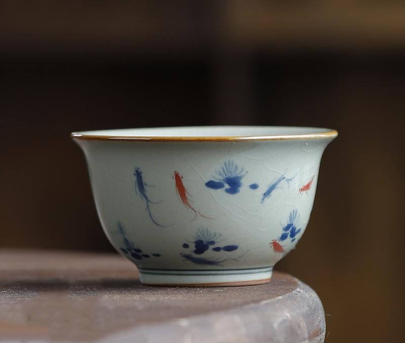 1 Pc Chinese Blue and White Porcelain Tea Cup Vintage Handmade Teacup Ceramic Tea Bowl TeawarePersonal Meditation Cup 90ml