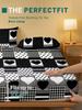 1 Simple Modern Heart-Shaped Geometry Printed Matte Fitted Sheet, Bedroom Printed Bed Cover, Bedding (Excluding Pillowcases)
