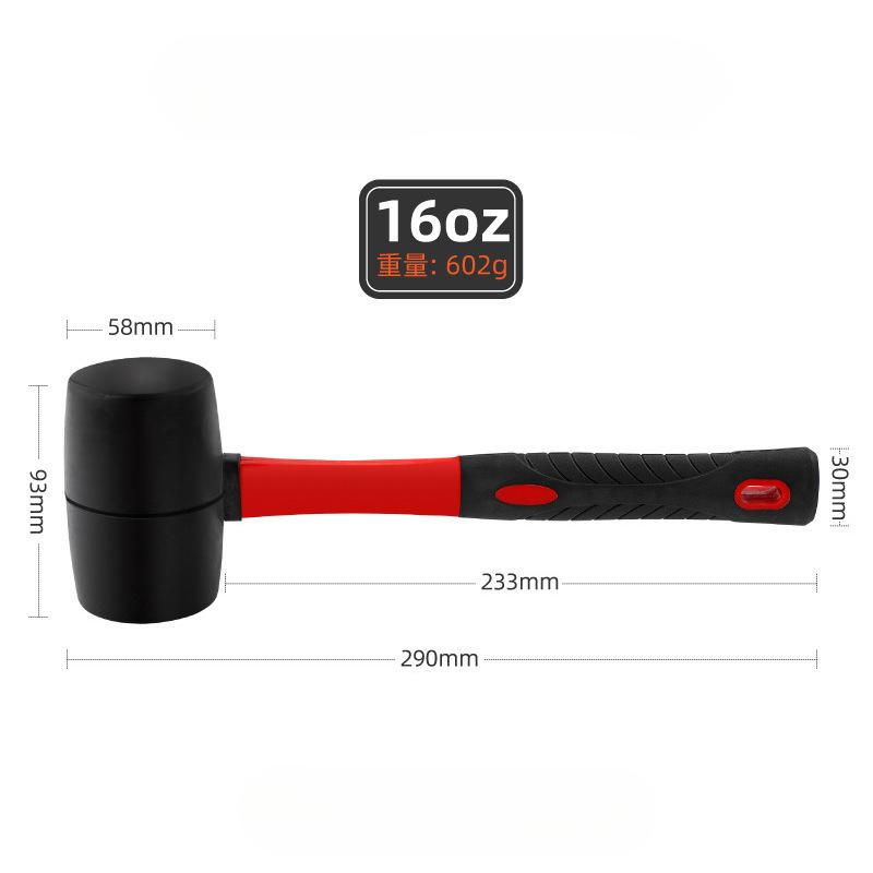 

16/24 Oz Double Face Rubber Hammer Heavy Duty Mallet with Insulated Hand Tool Anti-Slip Grip for Installation DIY