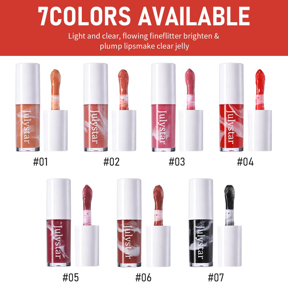 7pcs Water Gloss Lip Glaze Set  7 Colors High Shine Mirror Lip Tint Moisturizing Non-Stick Cup Liquid Lipstick Long Lasting Plumping Lip Gloss Makeup