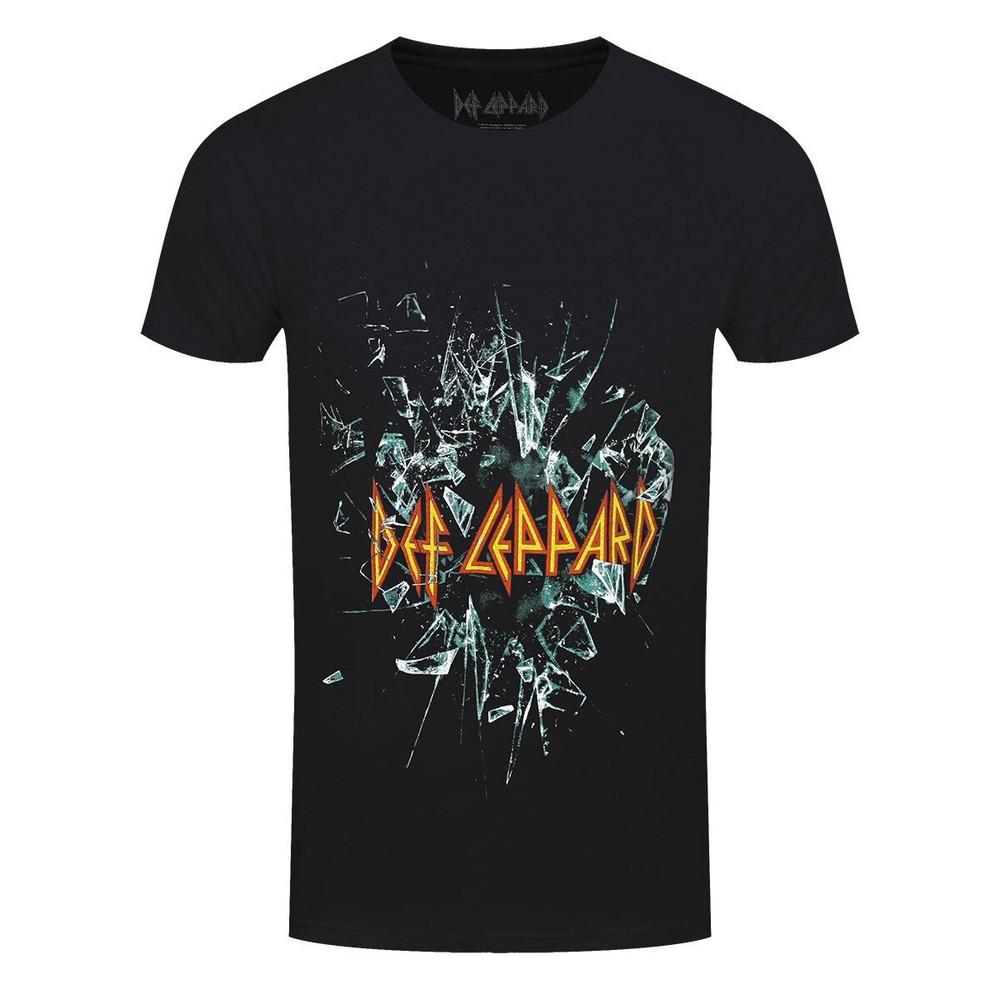 Def Leppard T-Shirt Shatter Band Official New Black