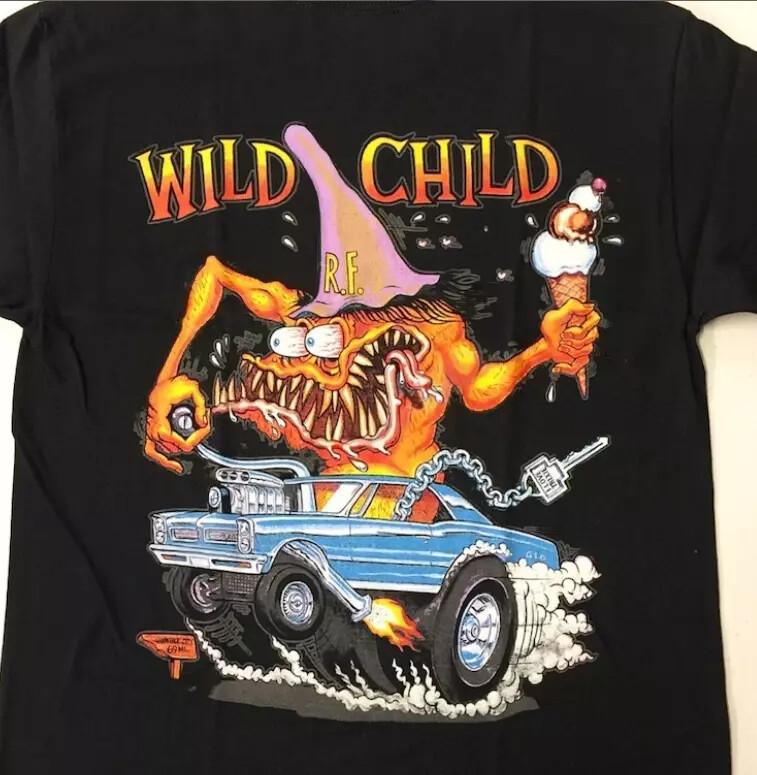 Футболка Rat Fink Wild Child Ed Big Daddy Roth Мужская Черная Размер S-5XL Репринт Унисекс Футболка S