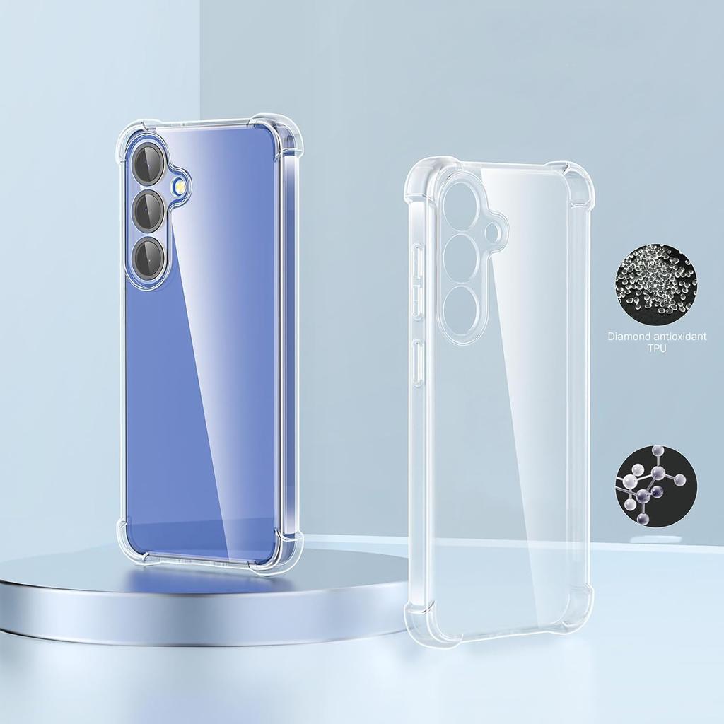 Nárazuvzdorný silikonový kryt TPU pro Samsung Galaxy S25 Ultra S24 Plus S23 Fe A55 5G A35 A25 A15 iPhone Průhledný kryt Příslušenství