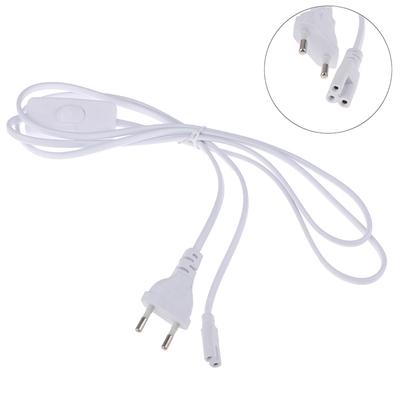 1.8m Power Cord Cables EU Plug Switch Cable For T5 LED Tube T8 Power Charging Wire Connection