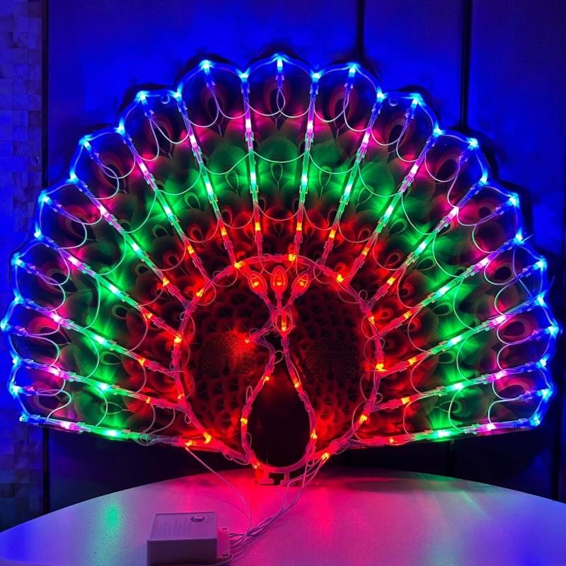 Sunflower Star Peacock Heart Shape Led Lantern String Lights With Colorful Decorative Shapes For Holiday Party Decor