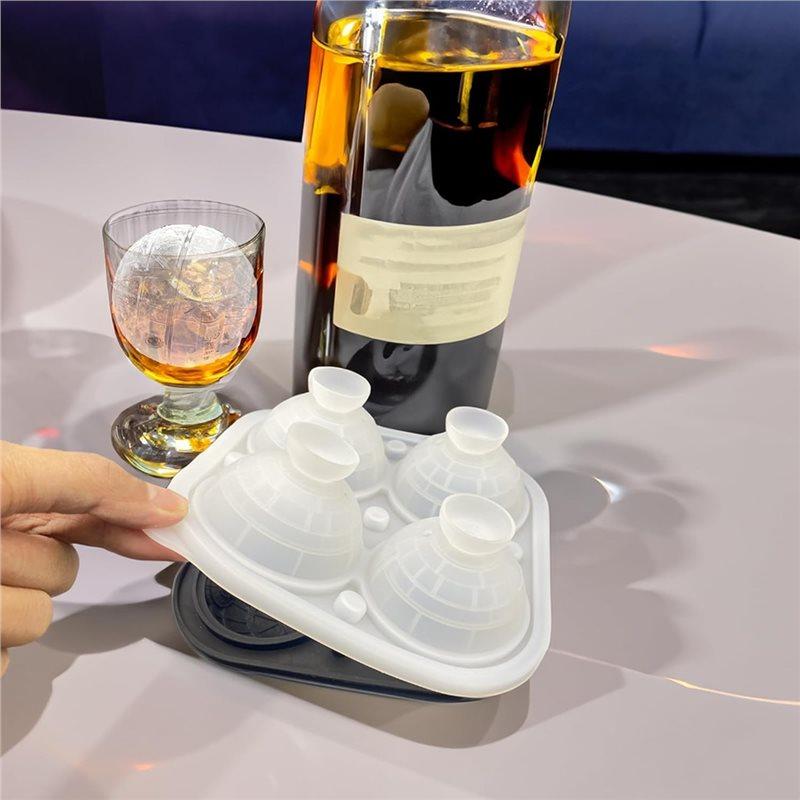 ABFS Ice Cube Molds Silicone 2.2" 3D Sphere Big Ice Ball Maker Whiskey Ice Mold For Bourbon And Cola