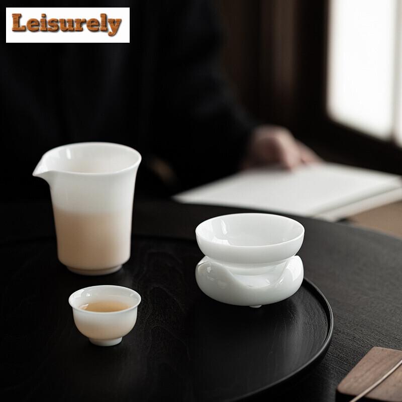 Exquisite Ice Seed Jade White Porcelain Petal Tea Separator Infusor Tea Strainer Tea Brewing Tea Filter Tea Ceremony Decoration
