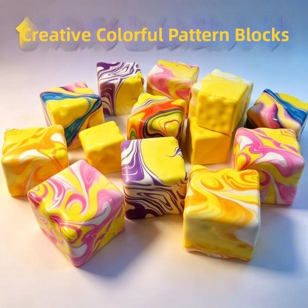 Super Soft Cheese Squeezed Cube 7cm Slow Rebound Fidget Toy Sensory Toy Squishy Toy Office