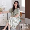 nightdress with chest pad women's summer pure cotton short-sleeved thin 1011 new summer pregnant women's advanced purple pajama skirt