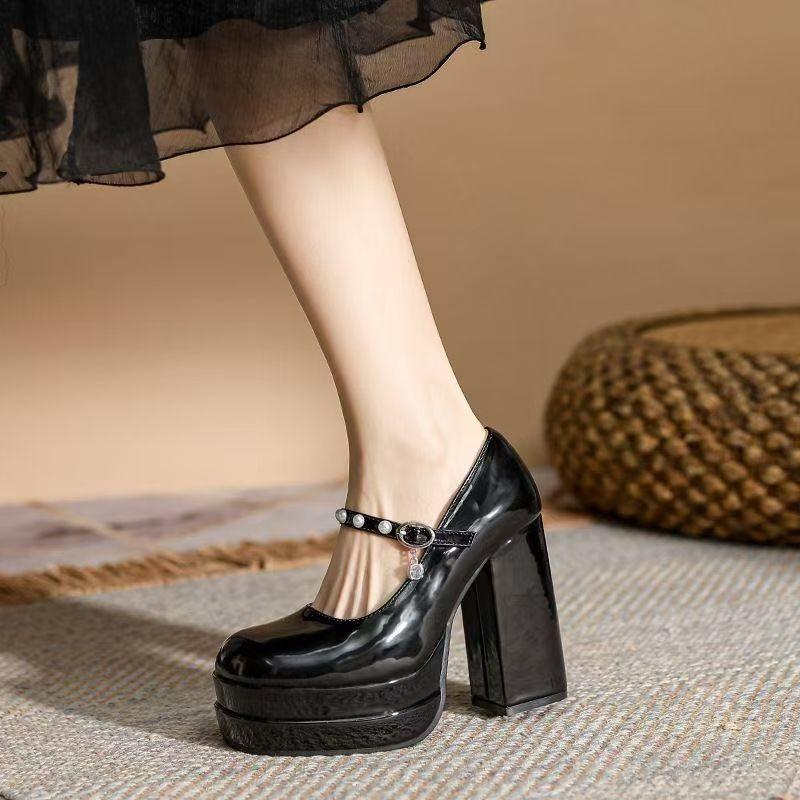 Versatile Fashion Small Thick Heel Waterproof Table High Heels Single Shoes Women's 2025 New Square Head Mary Jane Women's Shoes
