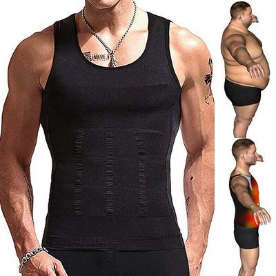 Erkek Göğüs Sıkıştırma Gömlek İnce Karın Göbek Vücut Şekillendirici Gömlek Karın Kontrol Bel Eğitmen Yelek Shapewear